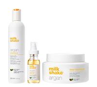 milk_shake argan shampoo 300ml, argan deep treatment 200ml & glisteni