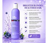 Milk Shake Silver Shine Shampoo for Blonde Hair for Yellow Tones Neutralization 300 ml