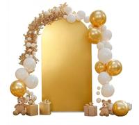 Milk Silk Gold Shiny Stretch Arch Backdrop Cover for Party Holiday Stand, Birthday Backdrop, Wedding Arch, New Year Backdrop, and Party Backdrops for Wall Gold L