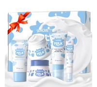 Milk Skin Care Sets & Kits For Teen Girls, Skin Care Gift Set For Kids, Shrink Pores & Moisturizing, Face Skincare Kit With Hyaluronic Acid, Alpha Arbutin For Acne