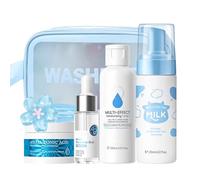 Milk Skin Care Sets & Kits, Hydrating Skincare Sets, Beauty Gift Sets for Teenage Girls, Pamper Sets for Women Gifts, Facial Kit with Moisturizer, Sreum, Cleanser, Toner, Wash Bag