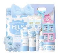 Milk Skincare for Teenage Girls Gifts - Beauty Milk Skin Care Sets & Kits - Nourish Facial Kits for Women with Cleanser,Serum,Cream,Eye Cream,Scrub,5pcs hair Accessories,Gift bag (18pcs)