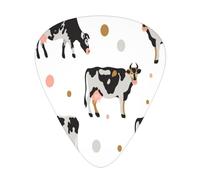 Milk Spotted Cow Black Cow,12 Pcs Guitar Pick,3 Different Thickness Plectrums for Acoustic Guitar Bass Ukulele (0.46mm 0.96mm 0.71mm)