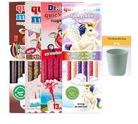Milk Straws bundle Chocolate, Strawberry, Birthday Cake, Unicorn, 13 Straws Each Flavour, Total of 52, Mug