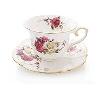 Milk Tea Cup Afternoon Tea Black Cup Ceramic Coffee Set Exquisite Bone China(Pink)