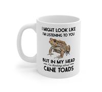Milk Tea Cup Cane Toad, I Might Look Like I'M Listening To You Thinking About Cane Toads Cup Ceramic Tea Mugs Novelty Mug For Anniversary Christmas Men 11Oz