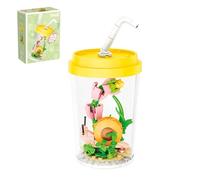 Milk Tea Cup Snails Insect Mini Building Blocks set, 139PCS Animal Model Toys, Creative Insect Flower Exploration Micro Bricks Kit for Kids, Ideas Gifts for Boys Girls Adults