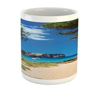 Milk Tea Cup View On Cala Algaiarens From Sand Pathway Cliff In Water Menorca Island Europe Theme Hot Chocoloate Cups Funny Latte Cups Good Coffee Mug For Men His Or Her Special Day Women 11Oz