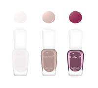 Milk Tea Nail Polish, Milk Tea & White & Plum Red Nail Varnish,Quick Dry Nude Color Nail Polish Waterproof, Weak Smell Long Lasting, High Glossy Nail varnish for DIY Manicure, 3 Color