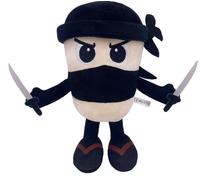 Milk Tea Ninja Plush Toy And CartooMilk Tea Ninja Plush n Stickers 25cm - Funny Brainrot Game Stuffed Ninja,Tung Theme Super Soft Cuddly Plushie For Kids & Adults, Meme Collectible & Stress Relief Toy