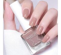 Milk Tea Nude Nail Polish - Long-Lasting, Chip-Resistant, Quick-Drying Neutral Varnish for DIY Nail Art Manicure At Home Salon - 10ML