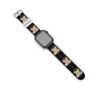 Milk Tea Pearls Cat Love Silicone Watch Band Replacement Watch Straps Adjustable Sport Wristband for Women Men 42mm/44mm