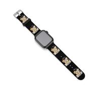 Milk Tea Pearls Cat Love Silicone Watch Band Replacement Watch Straps Adjustable Sport Wristband for Women Men 38mm/40mm