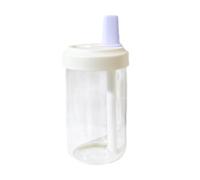 Milk Tea Straw Cup Portable Transparent Plastic Reusable Large Capacity Covered Iced Coffee Leak Proof Drinking Suitable for School Travel Outdoor Use Mug Set (Purple, 20cm)