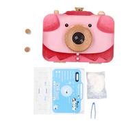 Milk Teeth Camera Box Wooden Simulation Baby Teeth Storage Collectible Multi Functional Tooth Keepsake Box for Kids Childhood Memories Pine Wood (Pink Pig)
