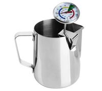 Milk Thermometer and 600ml Milk Frother Jug to Make the Perfect Coffee | This set includes 1 x 175mm milk thermometer for precise temperature control and 1 x 600ml stainless steel milk frother jug