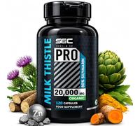Milk Thistle 20000mg Capsules (120 Day Supply) Milk Thistle High Strength - 80% Silymarin Liver Support Supplement with Dandelion Root, Turmeric, Artichoke, Burdock & Zinc - Pure Vegan Extract
