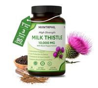 Milk Thistle Capsules High Strength 10,000mg | 90-Day Supply | 400mg Silymarin with Black Pepper | Natural Herbal Supplement for Liver Cleanse & Detox | Vegan, Non-GMO & Lab Tested