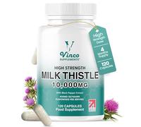 Milk Thistle High Strength 10000mg - 400mg Silymarin per Capsule - 120 Capsules with Black Pepper Extract - 4 Months Supply - Vegan Herbal Food Supplement