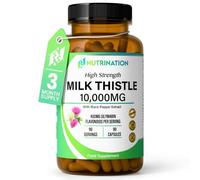 Milk Thistle High Strength 10000mg | Market-Leading Silymarin 400mg per Capsule | 90-Day Supply | Milk Thistle Capsules (Not Tablets) with Black Pepper | Food Supplement | Lab Tested