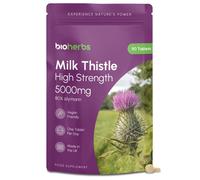 Milk Thistle High Strength 5000mg - 80% Silymarin (125mg Extract) by BioHerbs | 90 One-Per-Day Milk Thistle Tablets (3-Month Supply)