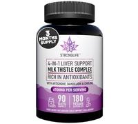 Milk Thistle High Strength Complex Capsules - 6000mg Silymarin Extract with Artichoke, Dandelion & Choline - Liver & Detox Support for Men & Women - 180 Capsules - 90 Day Supply