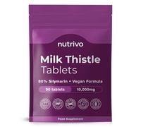 Milk Thistle High Strength Tablets 10,000mg & 80% Silymarin Per Serving | 90 Tablets | Milk Thistle Herbal Supplement | Vegan & UK Made