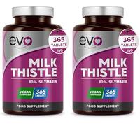 Milk Thistle Tablets | 80% Silymarin | 365 Tablets | Vegan Supplement | Milk Thistle Capsules Alternative | Made in The UK (Pack of 2)