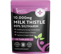Milk Thistle Tablets 80% Silymarin High Strength 10,000mg Per Serving 2 Months Supply, 120 Vegan Tablets - Milk Thistle Capsules