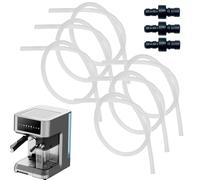 Milk Tube Set, 6-Pieces Coffee Maker Replacement Milk Tubes with 3 Connectors, Kitchen Appliance Replacement Parts for Apartment Cafe Home Hotel