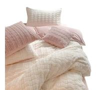 Milk Velvet Bed Set of Four Pieces Small Fragrant Wind Winter Thickened Three Piece Set(220x240cm)
