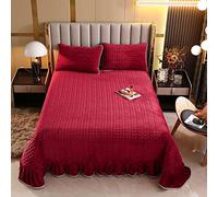 Milk Velvet Bedspread/Sheet 3PCS Bedding Double Queen King Size Super Soft Bed Cover Home Decoration Multifunction Summer Quilt All Season Coverlet Blanket + 2 Pillowcases,Orange-270x240cm