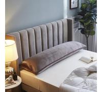 Milk Velvet Extra Long Body Support Bolster Pillowcase, 4ft/5ft/6ft Headboard Cushion Cover, Soft Warm Decorative Pillow Cover with Hidden Zipper, Machine Washable (Dark Gray,48×150cm(19"×59"))