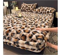 Milk Velvet Fitted Sheet Queen, Fluffy Faux Rabbit Fur Mattress Cover With Deep Pocket - Plush Elastic Bed Sheet For Winter Warmth, Soft Velvet(R,King:71x79in(180 * 200CM))
