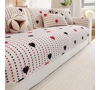 Milk Velvet Sofa Cover, Thick Textured Non-Slip Slipcovers, L Shape Sectional Warm Furniture Protector for Dogs Cats Style-A 110x110cm/43x43in