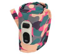 Milk Warmer Bag, Wear-Resistant LCD Display, Compact and Efficient, Keep Baby Milk Warm, Portable for Travel for 5.5-7cm Baby Bottles (Pink)