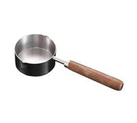 Milk Warmer Pot | Multipurpose Stainless Steel Small Soup Pot Non-Stick Milk Pan Induction Sauce Pan Pasta Cooking Pot, with Double Pouring Lips and Wooden Handle