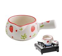 Milk Warmer Pot - Strawberry Heatproof Pan, Small Cooking Vessel, Durable Boiling Tool, Kitchen Heating Cooker, Soup Coffee Use, Noodle Syrup Making, Porridge Sauce Cooking Enhancing Meal Preparation