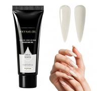 Milk White 15ml Poly Builder Gel For Nail Extension - Light-Cured Hard Sculpting Formula With Self-Levelling Velvet Texture For Effortless Shaping, Form-Free Application, And Durable Chip-Resistant