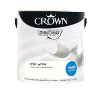 (Milk White, 2.5L) Crown Matt Breatheasy Solvent Free - Smoked Glass - 2.5L