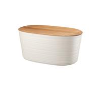 Milk White BREAD BIN WITH BAMBOO BREADBOARD TOP "TIERRA"