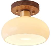 Milk White Glass Drum Semi Flush Mount Ceiling Light V-intage Farmhouse Close to Small Hallway Fixture Rustic Porch Lamp,Modern