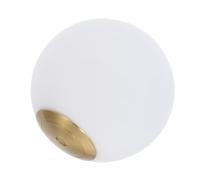 Milk White Glass Globe Lamp Shade, 25mm Hole for Pendant Light | Copper Frame, Spherical Frosted Finish, Soft Even Glow, Vintage Style for Home and Hotel Corridor