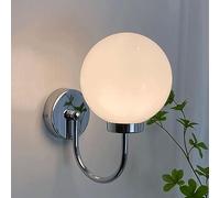 Milk White Glass Wall Light Fixture Dia-15cm Globe Wall Sconce Mid Century Wall Mount Lamp, Hardwired G9 Decor Lighting Fixture Indoor Bedroom Bedside Bathroom Hallway Sconces