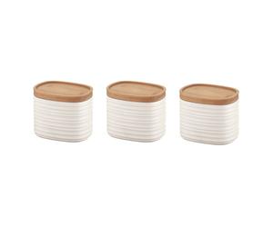 Milk White SET OF 3 STORAGE JARS "TIERRA" M