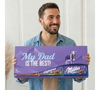 Milka chocolate gift box - Fathers day gift box with 6 delicious chocolate bars, Themed giant chocolate bar for the best dad