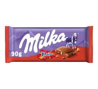 Milka Daim Chocolate Bar, Milk Chocolate with Crunchy Caramel Daim Pieces, 90 g (Pack of 1)