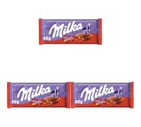 Milka Daim Chocolate Bar, Milk Chocolate with Crunchy Caramel Daim Pieces, 90 g (Pack of 3)