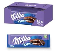 Milka Mmmax Oreo Chocolate Bar, Creamy Alpine Milk Chocolate with Crunchy Cocoa Biscuit Pieces & Dairy Cream Filling, 300 g (Case of 12 bars)