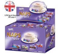 Milka Naps,Mini chocolate bars, Mix Milk, Hazelnut, Straw, Cocoa Cream 1.7kg